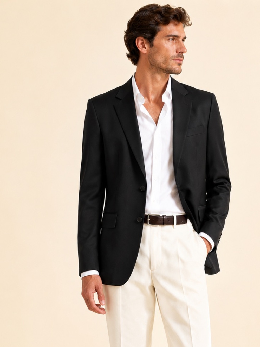 Hugo Boss James4 Virgin Wool Blazer Quiet Luxury Black Size 44R